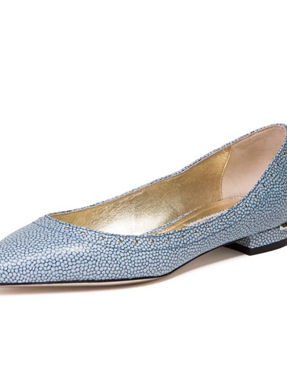 Emy Mack Melissa Pebble blue  leather flats Sz 8   1/2